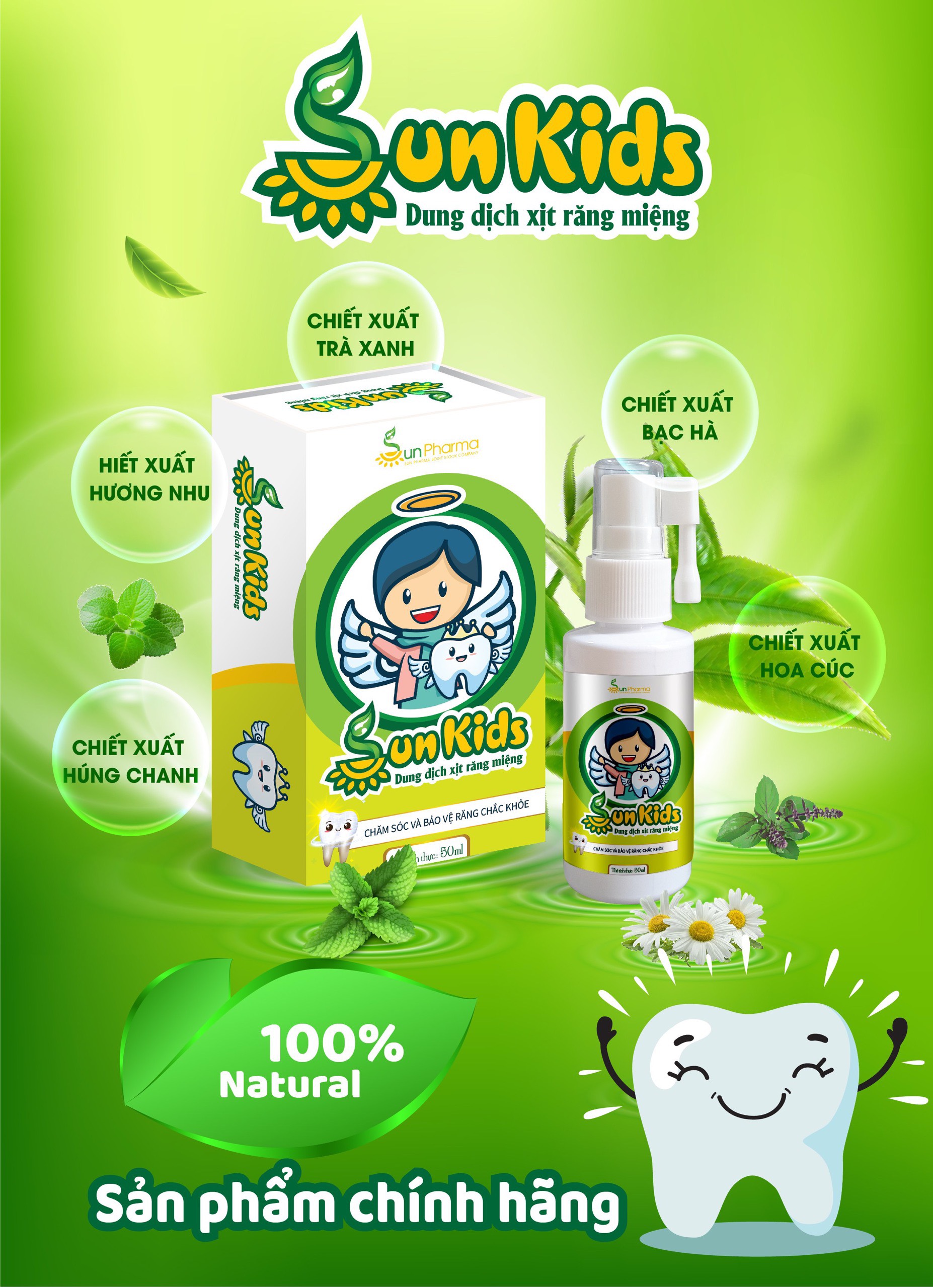 Sunkids - dung dịch xịt răng miệng an toàn dành cho trẻ