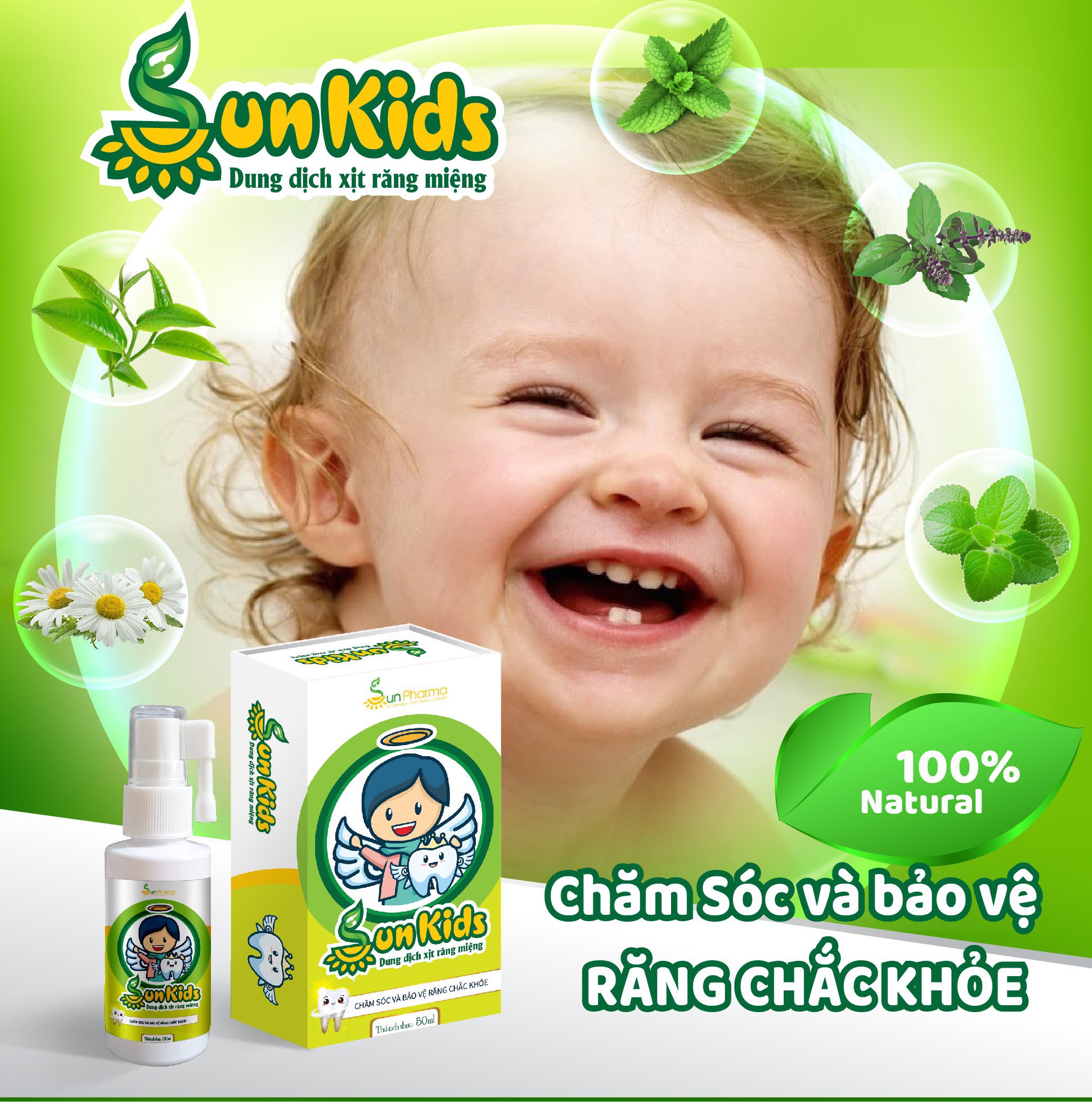 Sunkids - dung dịch xịt răng miệng an toàn dành cho trẻ