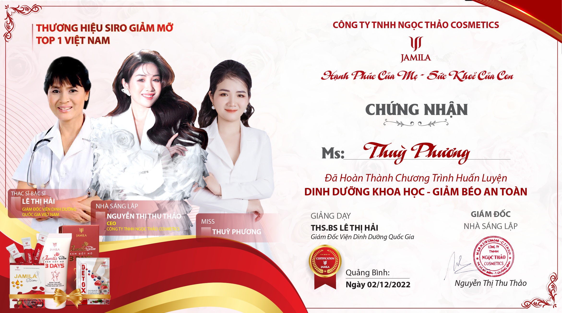 Ngọc Thảo Cosmetics phối hợp cùng chuyên gia Viện dinh dưỡng tổ chức thành công khóa đào tạo “Dinh dưỡng khoa học - giảm béo an toàn” 