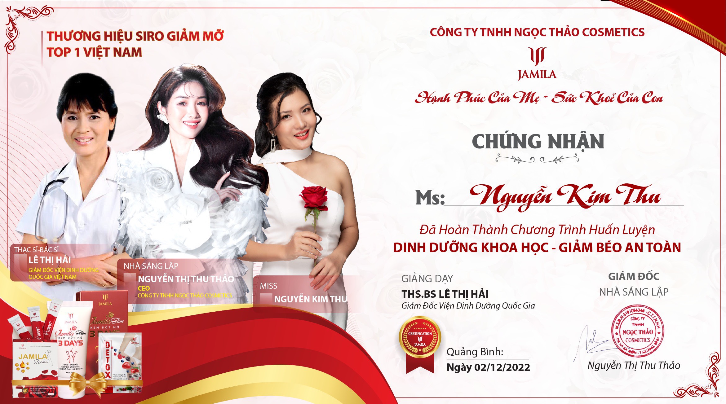 Ngọc Thảo Cosmetics phối hợp cùng chuyên gia Viện dinh dưỡng tổ chức thành công khóa đào tạo “Dinh dưỡng khoa học - giảm béo an toàn” 