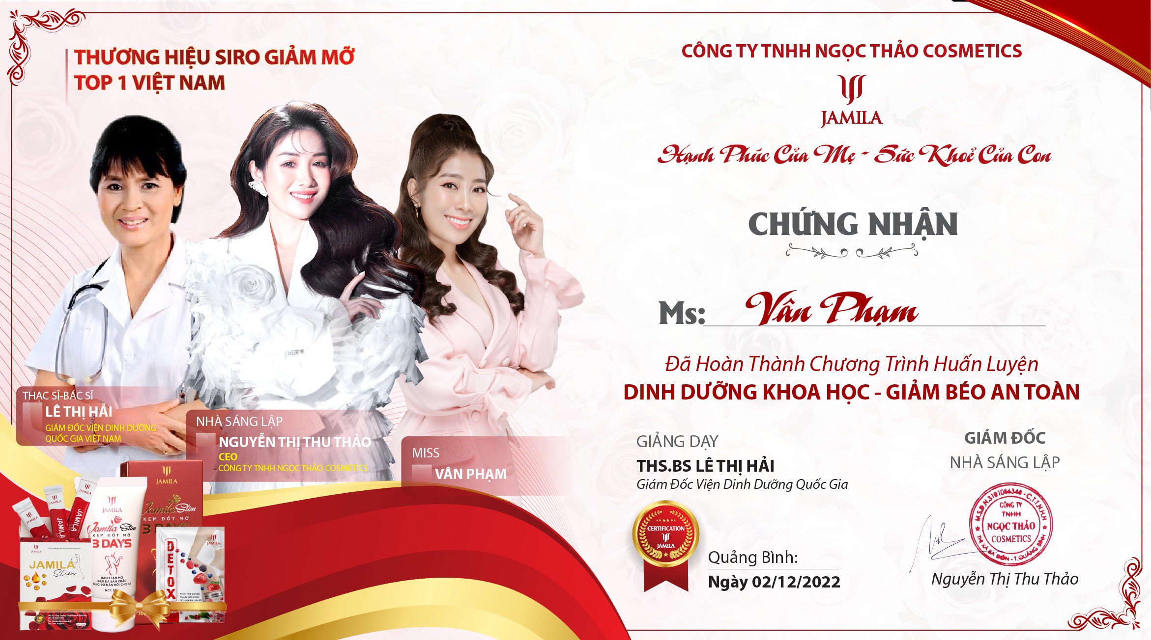 Ngọc Thảo Cosmetics phối hợp cùng chuyên gia Viện dinh dưỡng tổ chức thành công khóa đào tạo “Dinh dưỡng khoa học - giảm béo an toàn” 