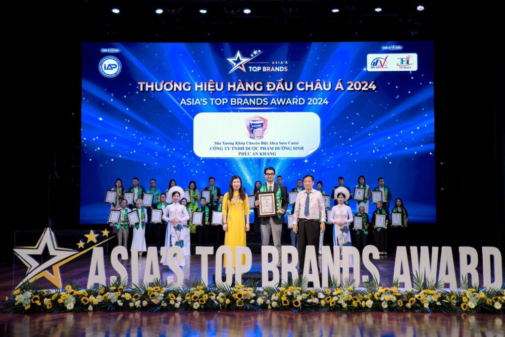 Alica Sure Canxi Vinh Dự Nhận Giải Thưởng Top 10 Thương Hiệu Xuất Sắc Hàng đầu Châu Á Asia’s Top Brands Award 2024